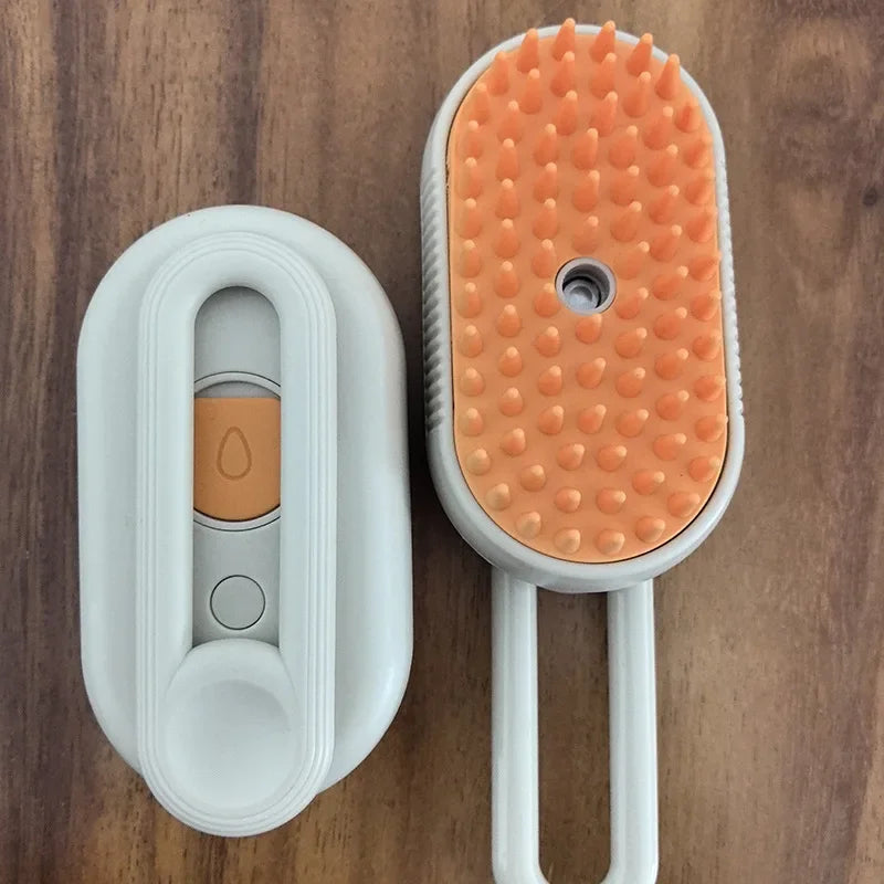 3 in 1 electric steamimg pet bath brush.Cat Brush Hair Remover Cat Steam Brush Electric.