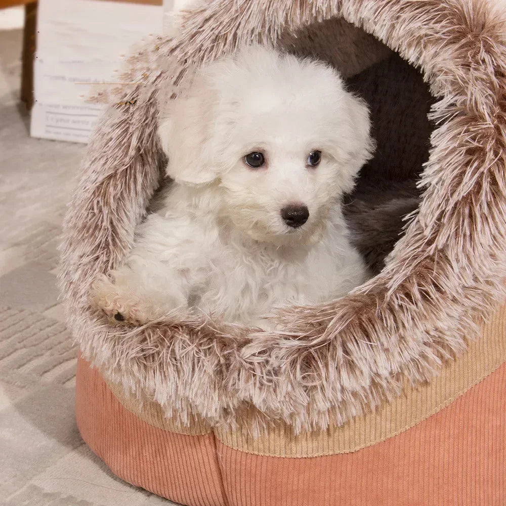 Cozy Cave Plush Pet Bed - Ultra-Soft Covered Igloo House for Cats & Small Dogs
Give your furry friend the ultimate sanctuary for rest and relaxation. Designed with an enclosed, cave-like shape, this plush pet bed provides