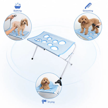 Portable & Foldable Pet Grooming Table for Bathing, Drying, and Grooming.