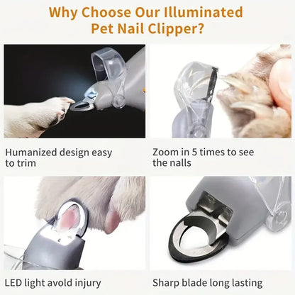 Professional LED Pet Nail Clipper with 5X Magnification