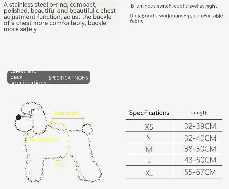 Adjustable Glowing LED Dog Harness & Leash Set