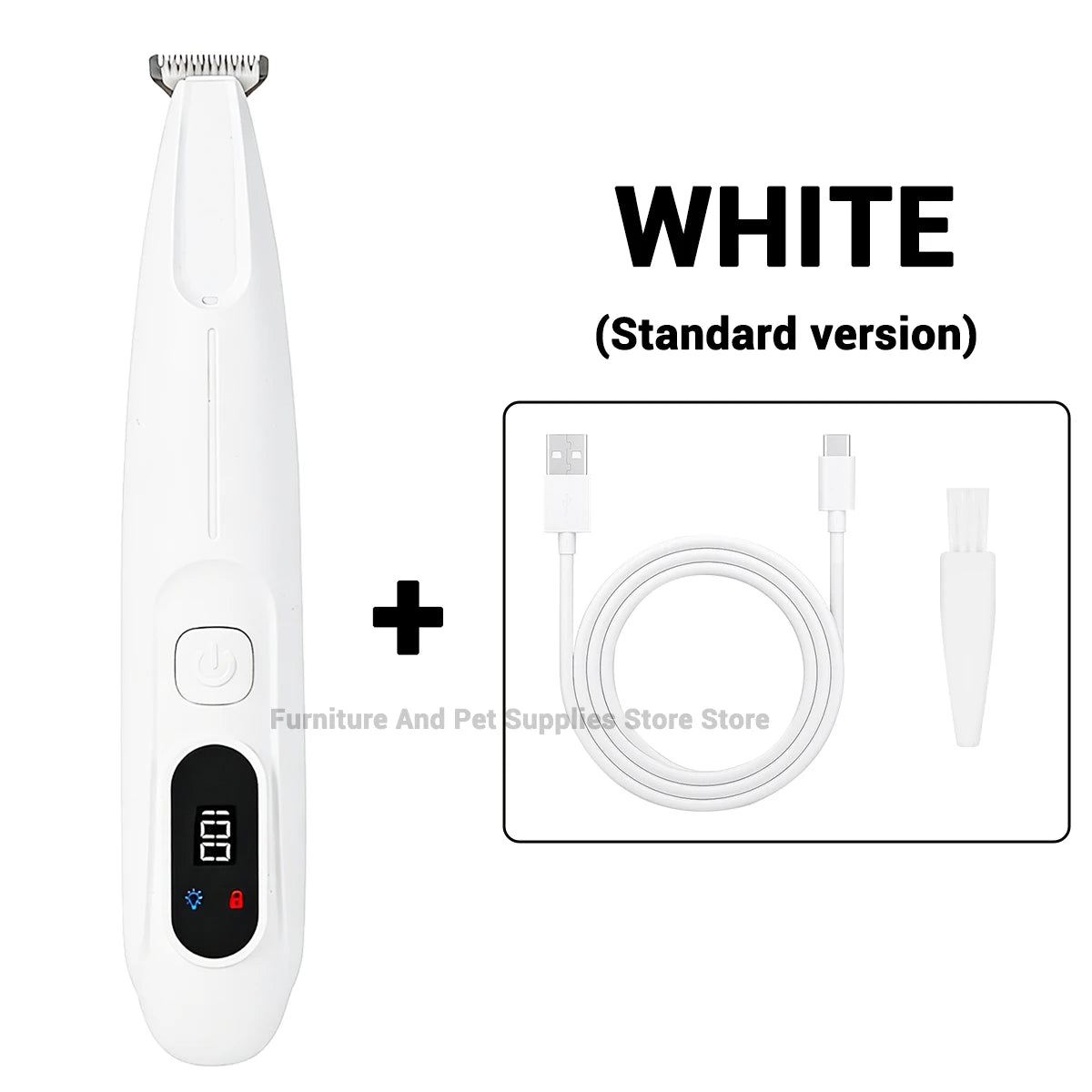 Professional Electric Pet Grooming Trimmer with LED Light & Skin Care Detection
