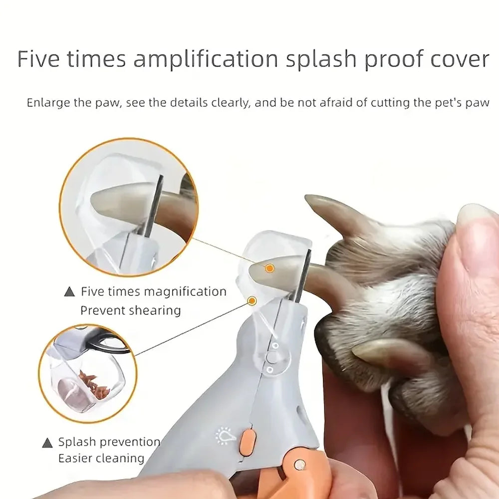Professional LED Pet Nail Clipper with 5X Magnification