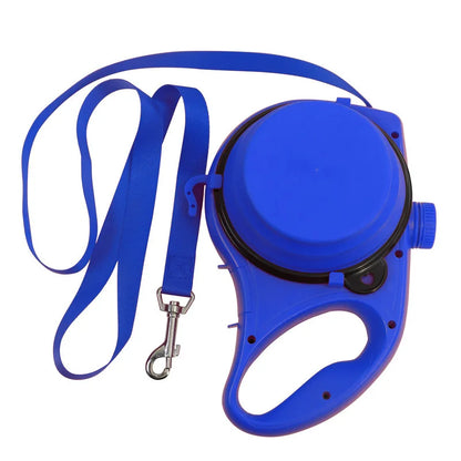 5-in-1 Multifunctional Dog Leash with Built-In Water Bottle & Collapsible Bowl