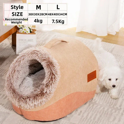 Cozy Cave Plush Pet Bed - Ultra-Soft Covered Igloo House for Cats & Small Dogs
Give your furry friend the ultimate sanctuary for rest and relaxation. Designed with an enclosed, cave-like shape, this plush pet bed provides