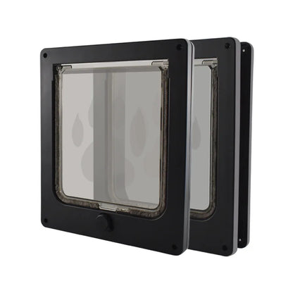 4-Way Locking Pet Cat Door Frame for Wooden, Glass Doors & Walls