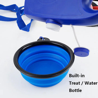 5-in-1 Multifunctional Dog Leash with Built-In Water Bottle & Collapsible Bowl