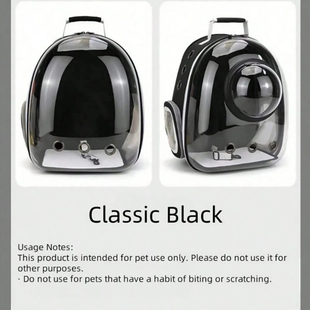 Breathable Space Capsule Pet Carrier Backpack - Transparent Bubble Window Travel Bag for Cats & Small Dogs