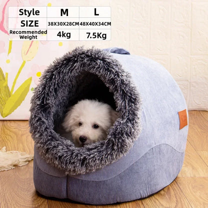 Cozy Cave Plush Pet Bed - Ultra-Soft Covered Igloo House for Cats & Small Dogs
Give your furry friend the ultimate sanctuary for rest and relaxation. Designed with an enclosed, cave-like shape, this plush pet bed provides