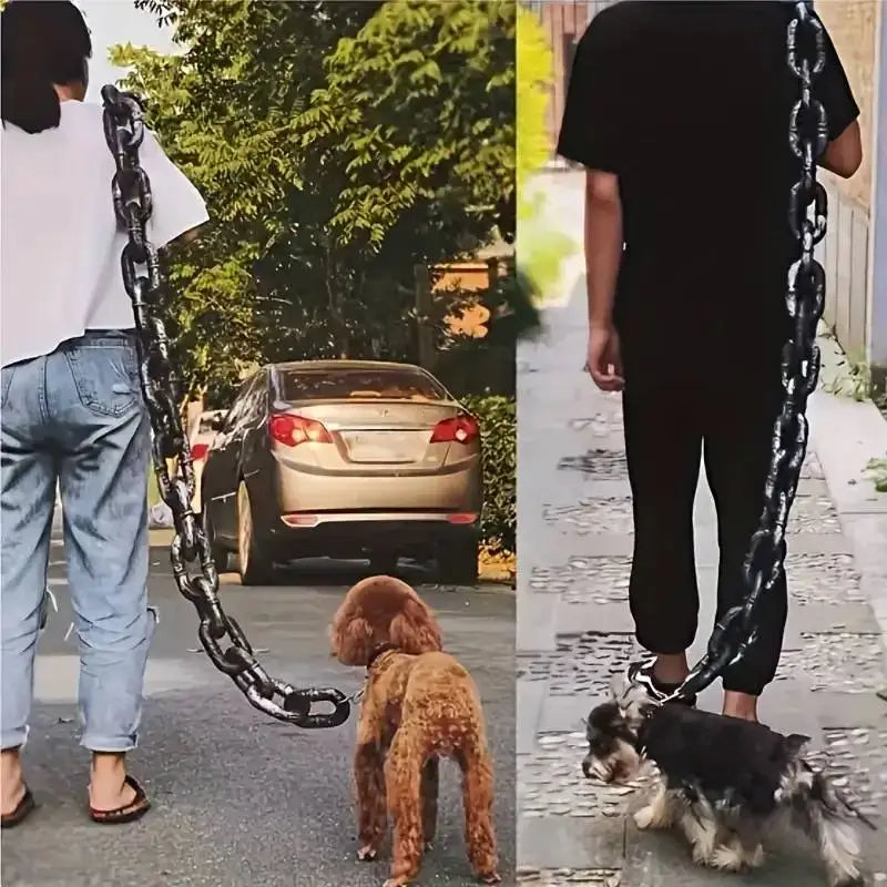Heavy-Duty Oversized Plastic Chain Dog Leash & Gag Pet Accessory