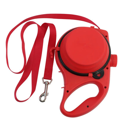 5-in-1 Multifunctional Dog Leash with Built-In Water Bottle & Collapsible Bowl
