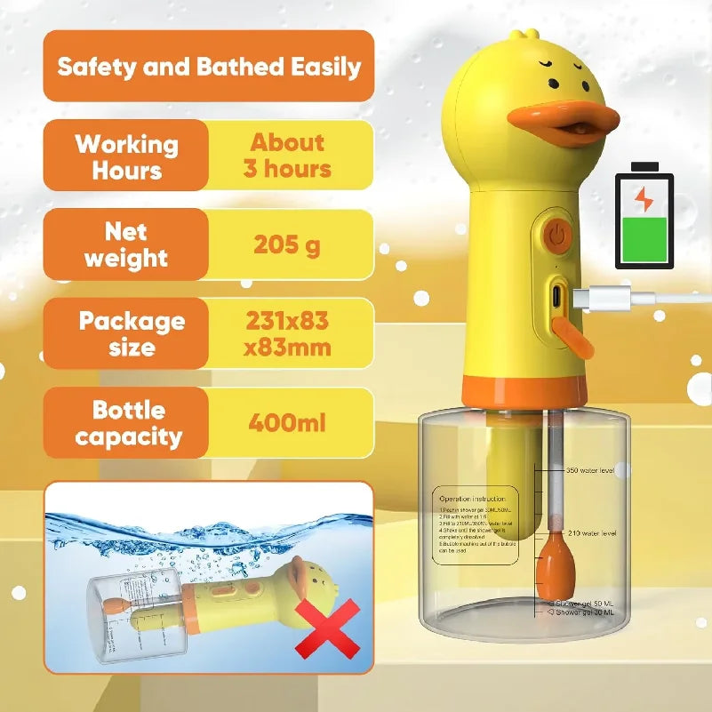 Cute Duck-Shaped Electric Pet Foaming Soap Dispenser