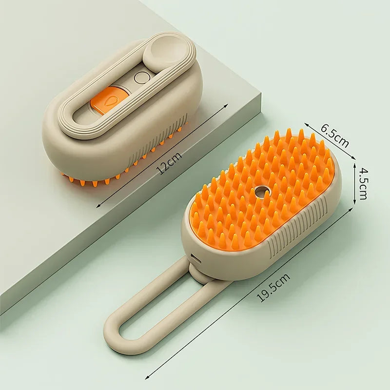 3 in 1 electric steamimg pet bath brush.Cat Brush Hair Remover Cat Steam Brush Electric.