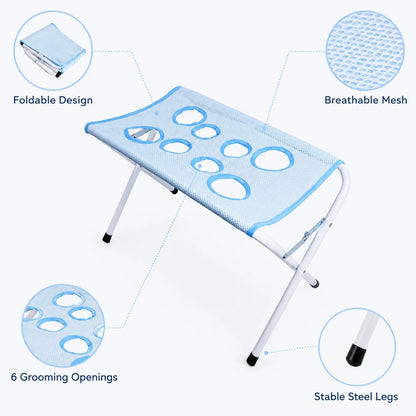 Portable & Foldable Pet Grooming Table for Bathing, Drying, and Grooming.