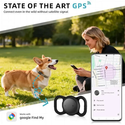 Smart Mini Pet GPS Tracker & AirTag Protective Silicone Collar Holder