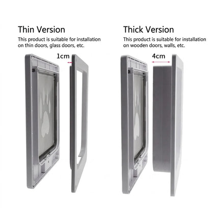 4-Way Locking Pet Cat Door Frame for Wooden, Glass Doors & Walls
