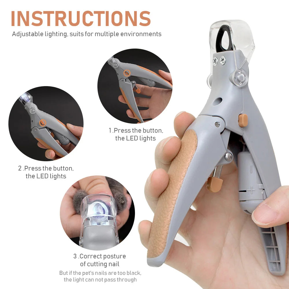 Professional LED Pet Nail Clipper with 5X Magnification