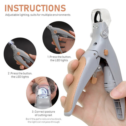 Professional LED Pet Nail Clipper with 5X Magnification