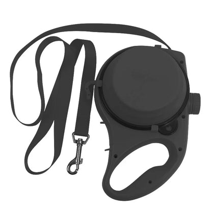 5-in-1 Multifunctional Dog Leash with Built-In Water Bottle & Collapsible Bowl
