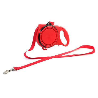 5-in-1 Multifunctional Dog Leash with Built-In Water Bottle & Collapsible Bowl