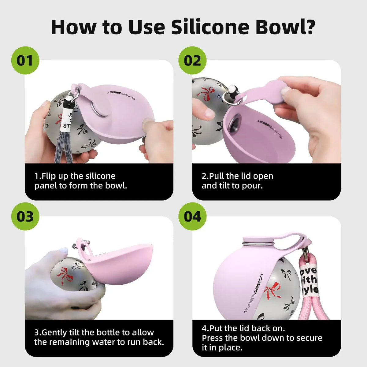 Ultra-Portable Spherical Pet Water Bottle – Leak-Proof 285 Ml Stainless Steel & Soft Silicone Foldable Dog  Travel Canteen